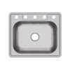 Elkay Dayton Stainless Steel 25" x 21-1/4" x 6-9/16", 5-Hole Single Bowl Drop-in Sink