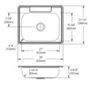 Elkay Dayton Stainless Steel 25" x 21-1/4" x 6-9/16", 5-Hole Single Bowl Drop-in Sink