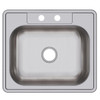 Elkay Dayton Stainless Steel 25" x 22" x 6-9/16" 2-Hole Single Bowl Drop-in Sink