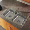 Elkay Dayton Stainless Steel 33" x 22" x 6-9/16" 1-Hole Equal Double Bowl Drop-in Sink
