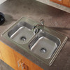 Elkay Dayton Stainless Steel 33" x 22" x 6-9/16" 5-Hole Equal Double Bowl Drop-in Sink
