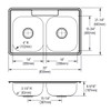 Elkay Dayton Stainless Steel 33" x 21-1/4" x 6-9/16" 5-Hole Equal Double Bowl Drop-in Sink