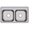 Elkay Dayton Stainless Steel 33" x 19" x 6-7/16", 0-Hole Equal Double Bowl Drop-in Sink