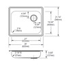 Elkay Dayton Stainless Steel 25" x 21-1/4" x 5-3/8" 3-Hole Single Bowl Drop-in Sink with Right Drain