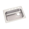 Elkay Dayton Stainless Steel 25" x 21-1/4" x 5-3/8" 4-Hole Single Bowl Drop-in Sink with Right Drain