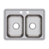 Elkay Dayton Stainless Steel 25" x 19" x 6-5/16" 2-Hole Equal Double Bowl Drop-in Sink