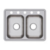 Elkay Dayton Stainless Steel 25" x 19" x 6-5/16" 5-Hole Equal Double Bowl Drop-in Sink