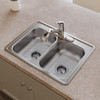 Elkay Dayton Stainless Steel 25" x 19" x 6-5/16" MR2-Hole Equal Double Bowl Drop-in Sink