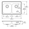 Elkay Dayton Stainless Steel 33" x 22" x 5-3/8" 1-Hole Equal Double Bowl Drop-in Sink
