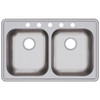 Elkay Dayton Stainless Steel 33" x 21-1/4" x 5-3/8" 5-Hole Equal Double Bowl Drop-in Sink