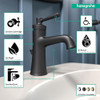 hansgrohe 04773670 Joleena Single-Hole Faucet 100 with Pop-Up Drain, 0.5 GPM in Matte Black