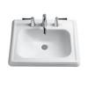 Toto Promenade Rectangular Self-Rimming Drop-In Bathroom Sink For 8 Inch Center Faucets, Cotton White
