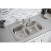 Elkay Dayton Stainless Steel 33" x 21-1/4" x 8-1/16" 4-Hole Equal Double Bowl Drop-in Sink