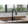 Elkay Avado Single Hole Kitchen Faucet with Pull-down Spray and Forward Only Lever Handle Matte Black