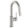 Elkay Avado Single Hole Bar Faucet with Pull-down Spray and Lever Handle Lustrous Steel