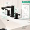 hansgrohe 72530671 Rebris S Widespread Faucet 110 with Pop-Up Drain, 1.2 GPM in Matte Black