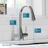 Elkay Gourmet Single Hole Kitchen Faucet with Pull-down Spray and Forward Only Lever Handle Lustrous Steel