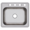 Elkay Dayton Stainless Steel 25" x 22" x 8-3/16", 4-Hole Single Bowl Drop-in Sink