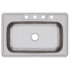 Elkay Dayton Stainless Steel 33" x 22" x 8-1/16", 4-Hole Single Bowl Drop-in Sink