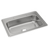 Elkay Dayton Stainless Steel 33" x 22" x 8-1/16", 0-Hole Single Bowl Drop-in Sink