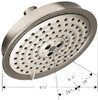 Hansgrohe 28471821 Raindance Classic Shower Head 150 3-Jet, 2.5 GPM in Brushed Nickel