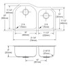 Elkay Dayton Stainless Steel 31-1/4" x 20" x 8" Offset 60/40 Double Bowl Undermount Sink