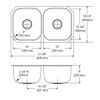Elkay Dayton Stainless Steel 31-3/4" x 18-1/4" x 9" Equal Double Bowl Undermount Sink