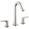 Hansgrohe 71533821 Logis Widespread Faucet 150 with Pop-Up Drain, 1.2 GPM in Brushed Nickel