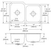Elkay Dayton Stainless Steel 31-3/4" x 20-1/2" x 10" 60/40 Double Bowl Undermount Sink - DCFU312010R