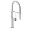 Elkay Avado Round Single Hole Kitchen Faucet with Semi-professional Spout and Forward Only Lever Handle Chrome