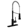 Elkay Avado Single Hole Kitchen Faucet with Semi-professional Spout and Lever Handle Matte Black and Chrome