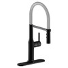 Elkay Avado Single Hole Kitchen Faucet with Semi-professional Spout and Forward Only Lever Handle Matte Black and Chrome