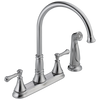 Delta 2497LF-CZ Cassidy Two Handle Kitchen Faucet with Spray CHAMPAGNE BRONZE