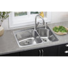 Elkay Dayton Stainless Steel 33" x 22" x 8", 0-Hole 60/40 Double Bowl Dual Mount Sink