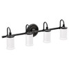 Moen Belfield Matte Black Four Globe Bath Light