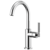 Brizo Litze 61043LF-PN Bar Faucet with Arc Spout and Knurled Handle Polished Nickel