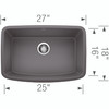 Blanco 442548 Valea 27" Single Undermount - Cinder