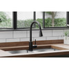 Elkay Avado Single Hole Kitchen Faucet with Pull-down Spray and Forward Only Lever Handle Black Stainless