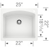 Blanco 440211 Diamond Single Bowl Silgranit II: White Drop In Kitchen Sink