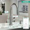 Hansgrohe 04793800 Joleena High Arc Kitchen Faucet, 2-Spray Pull-Down, 1.75 GPM in Steel Optic
