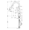 Hansgrohe 04505800 Focus High Arc Kitchen Faucet, 2-Spray Pull-Down, 1.75 GPM in Steel Optic