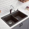 Blanco 441466 Diamond Equal Double Bowl Silgranit II- Cinder Drop In Blanco 441466 Diamond Equal Double Bowl Silgranit II- Cinder Drop In