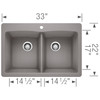 Blanco 440219 Diamond Flat Deck Silgranit Sink: Metallic Gray