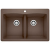 Blanco 440218 DIAMOND Silgranit II Equal Double Bowl Drop In Kitchen Sink: Cafe Brown