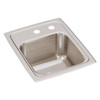 Elkay Lustertone Classic Stainless Steel 13" x 16" x 7-5/8" MR2-Hole Single Bowl Drop-in Sink