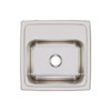 Elkay Lustertone Classic Stainless Steel 15" x 15" x 7-1/8", 0-Hole Single Bowl Drop-in Bar Sink with 2" Drain