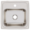 Elkay Lustertone Classic Stainless Steel 15" x 15" x 7-1/8", 1-Hole Single Bowl Drop-in Bar Sink with Quick-clip