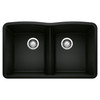 Blanco 442913: Diamond Collection 32" 50/50 Double Bowl Kitchen Sink - Coal Black