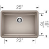 Blanco 442540 Precis 25" Single ADA Undermount - Truffle