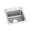 Elkay Lustertone Classic Stainless Steel 15" x 22" x 7-5/8", 0-Hole Single Bowl Drop-in Sink